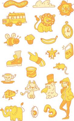 Cute Colorful and Bright Character Icon Pack Yellow