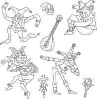 Cute Hand Drawn Court Jesters vector