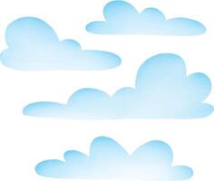 Cute Colorful and Bright Fluffy Clouds vector