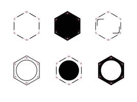 Abstract geometric polygon black and pink vector wreath illustration