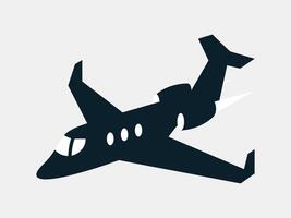 Silhouette back and white airplane vector illustration