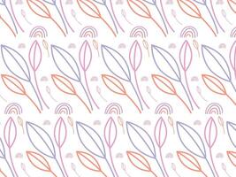 Illustrations of natural leaf lineart background pattern vector