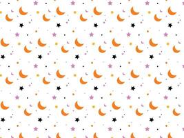 Seamless pattern with stars and crescent moon vector