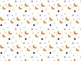 Seamless pattern with stars and crescent moon vector