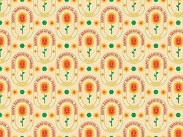 70s floral flower retro groovy fabric background pattern vector