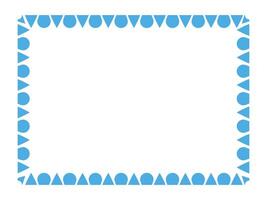Abstract blue photo frame border vector illustration