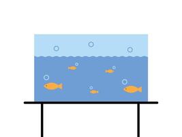 Illustration of aquarium with fish. Flat style. Vector illustration.
