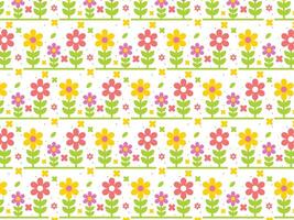 cute colorful spring flower seamless background pattern vector