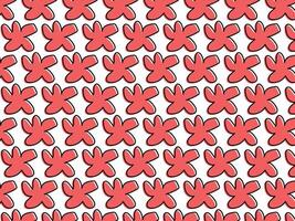 Hand-drawn red stars background pattern vector