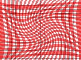 Seamless groovy plaid pattern in red and white. Vector illustration.