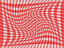 Seamless groovy plaid pattern in red and white. Vector illustration.