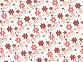 cute brown color spring flower seamless background pattern vector