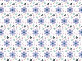 purple flower doddle seamless background pattern vector