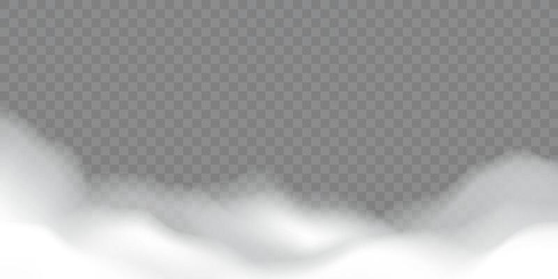 White realistic clouds on transparent cut-out background