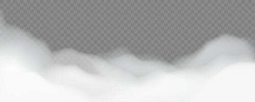 White realistic clouds on transparent cut-out background vector