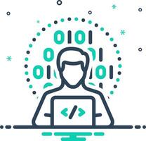Vector mix icon for programmer