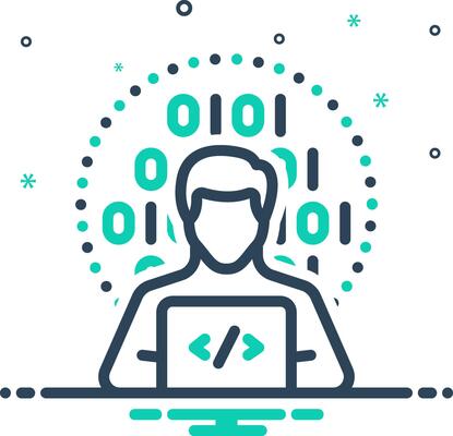 Vector mix icon for programmer