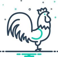 Vector mix icon for cock