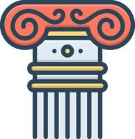 Vector black line icon for column