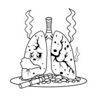 Lungs in nicotine smoke. World No Tobacco Day. Health concept vector