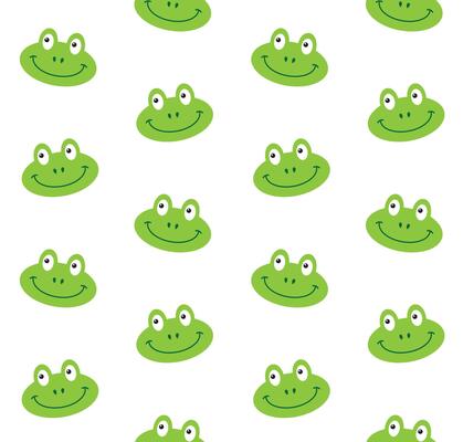 Vector seamless pattern of flat cartoon frog face