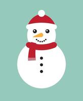 Vector flat cartoon snowman