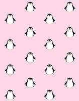 Vector seamless pattern of flat baby penguin