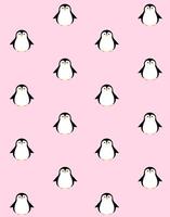 Vector seamless pattern of flat baby penguin