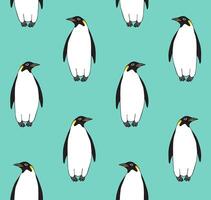 Vector seamless pattern of hand drawn penguin