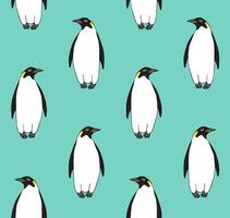 Vector seamless pattern of hand drawn penguin