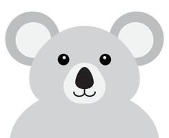 Vector flat cartoon koala face