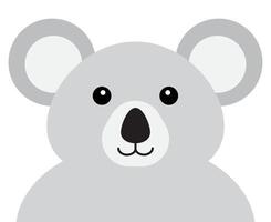 Vector flat cartoon koala face