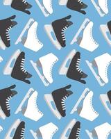 Seamless pattern of hockey and figure ice skates vector