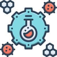 Vector black line icon for science