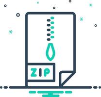 Vector mix icon for zip