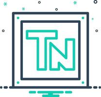 Vector mix icon for tn initial