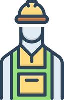 Vector black line icon for labor