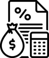 Vector black line icon for liabilities