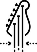 Vector black line icon for strings