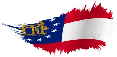 Flagge des Bundesstaates Georgia im Grunge-Stil mit Welleneffekt. png