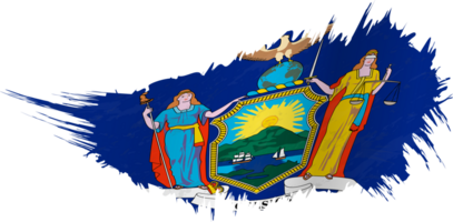 Flagge des Staates New York im Grunge-Stil mit Welleneffekt. png