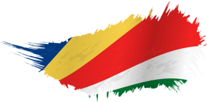 Flagge der Seychellen im Grunge-Stil mit Welleneffekt. png