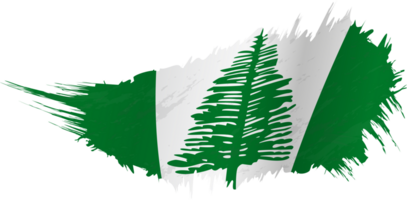 Flag of Norfolk Island in grunge style with waving effect. png