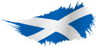 Flag of Scotland in grunge style with waving effect. png