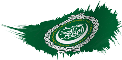 Flag of Arab League in grunge style with waving effect. png