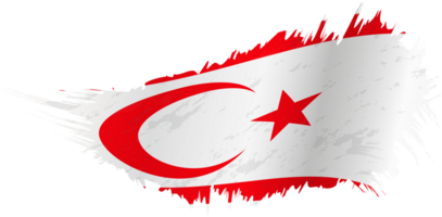 Flag of Northern Cyprus in grunge style with waving effect. png