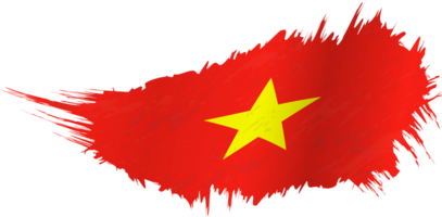 Flag of Vietnam in grunge style with waving effect. png