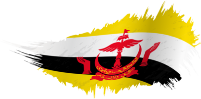 drapeau du brunei dans un style grunge avec effet ondulant. png