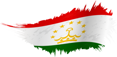 Flag of Tajikistan in grunge style with waving effect. png