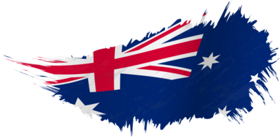 Flag of Australia in grunge style with waving effect. png